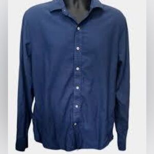 Izod Saltwater Wash Blue Broad Oxford Cloth Button Down Long Sleeve Size XXL